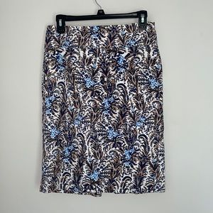 Ann Taylor Blue and Brown Patterned Skirt